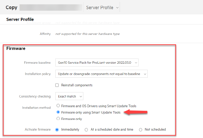Featured image of post HPE Firmware Management for VMware ESXi - Server Profile Install Method