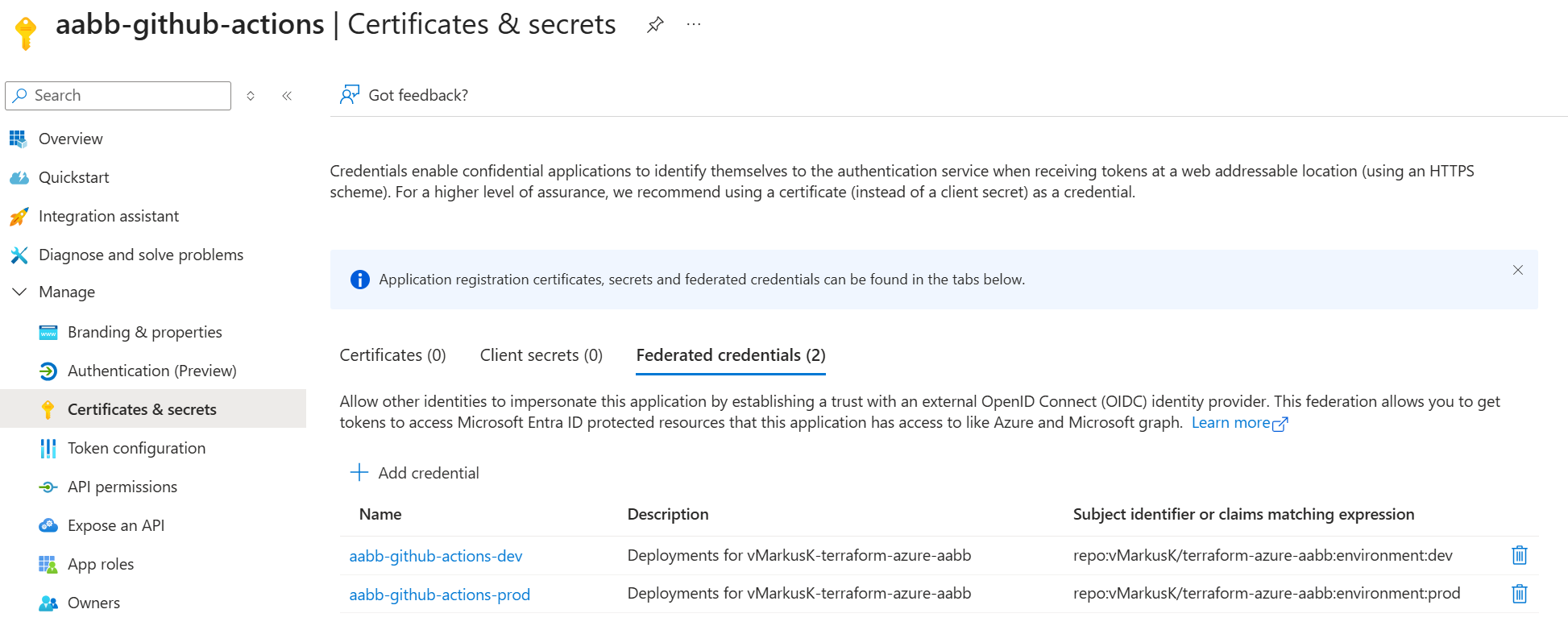 EntraID Federated Identity